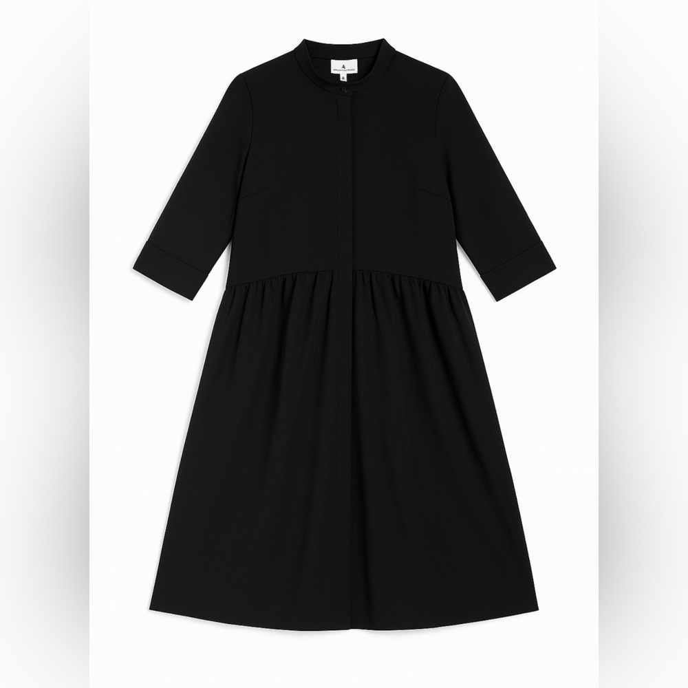 Tuckernuck Black Collared– XS – Luxury Hidden Placket – Classic Minimalist